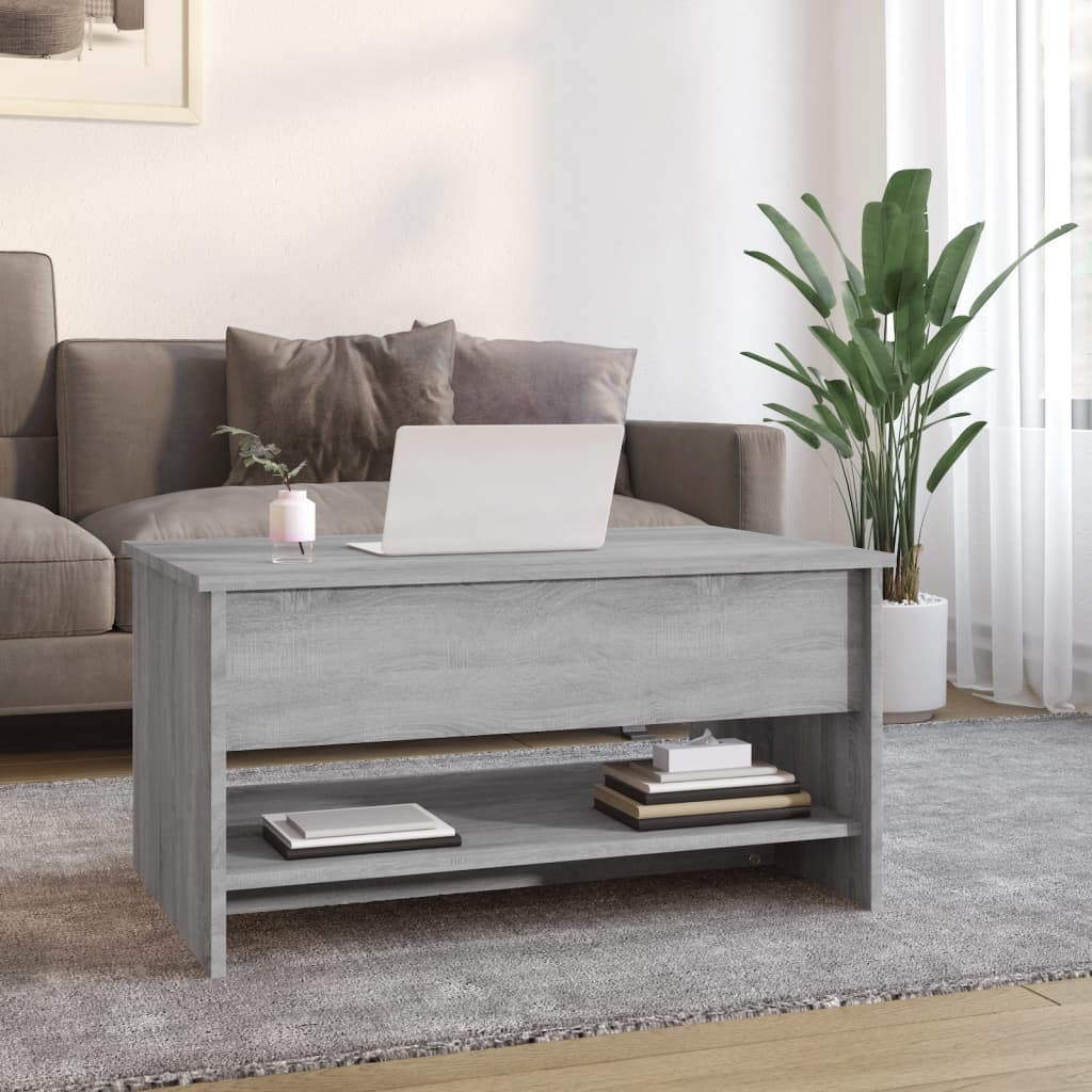 Salontafel 80X50X40 Cm Bewerkt Hout Eiken