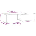Salontafel 150X50X35 Cm Bewerkt Hout Grijs