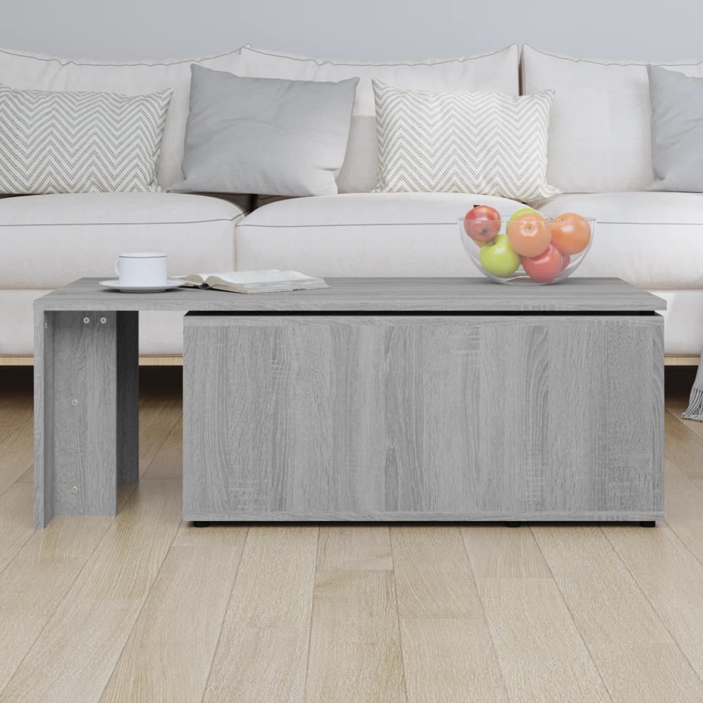 Salontafel 150X50X35 Cm Bewerkt Hout Grijs