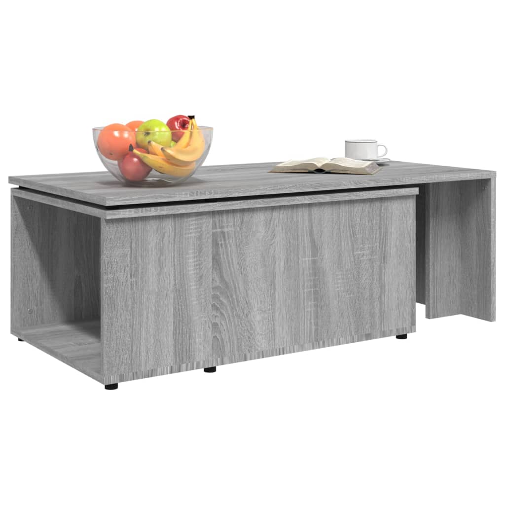 Salontafel 150X50X35 Cm Bewerkt Hout Grijs