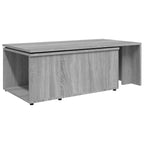 Salontafel 150X50X35 Cm Bewerkt Hout Grijs