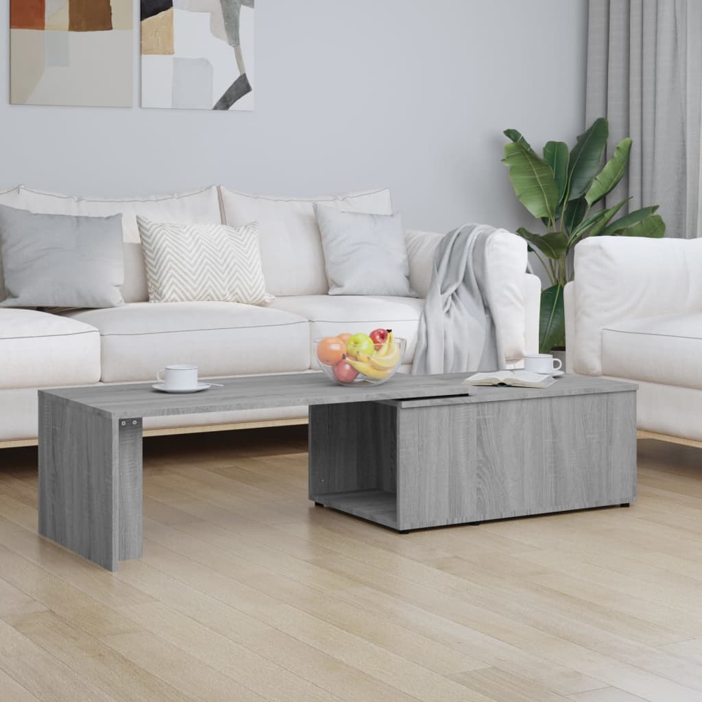 Salontafel 150X50X35 Cm Bewerkt Hout Grijs