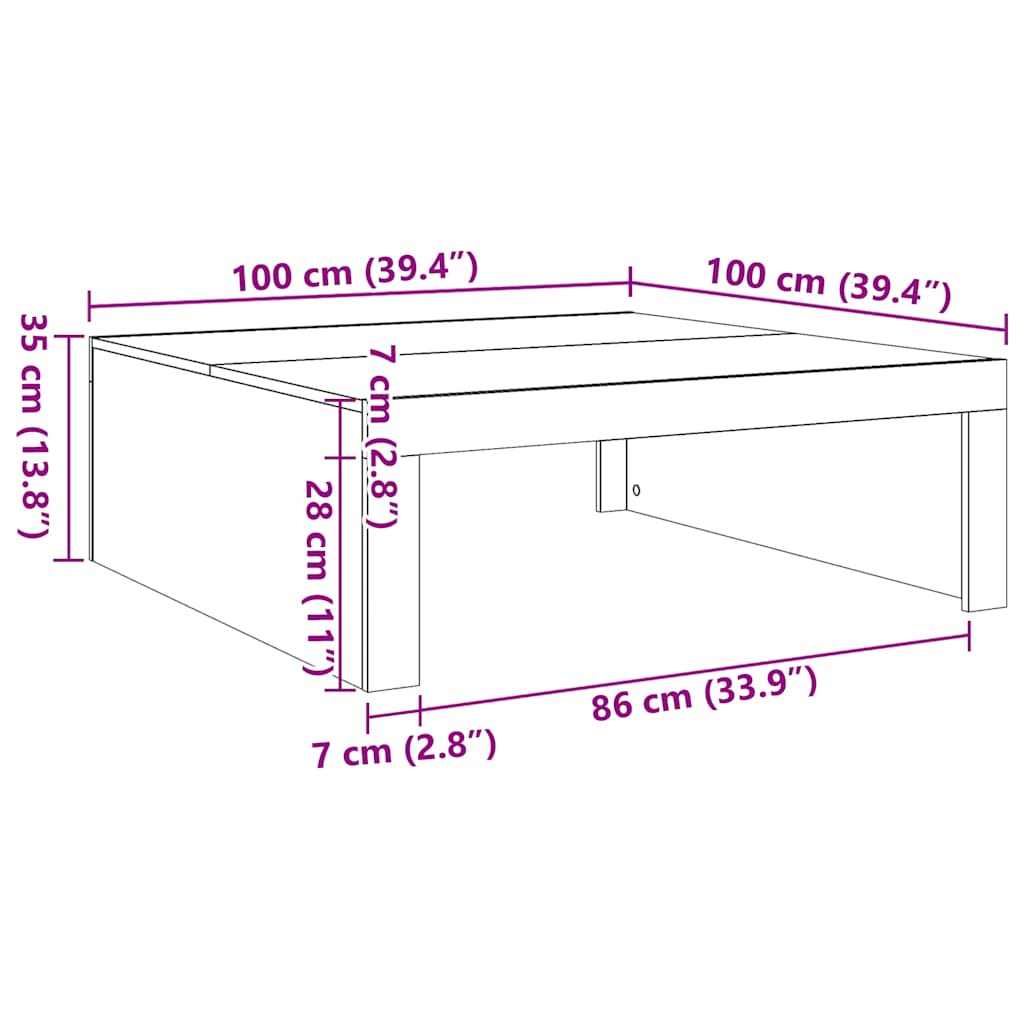 Salontafel Bewerkt Hout Eikenkleurig