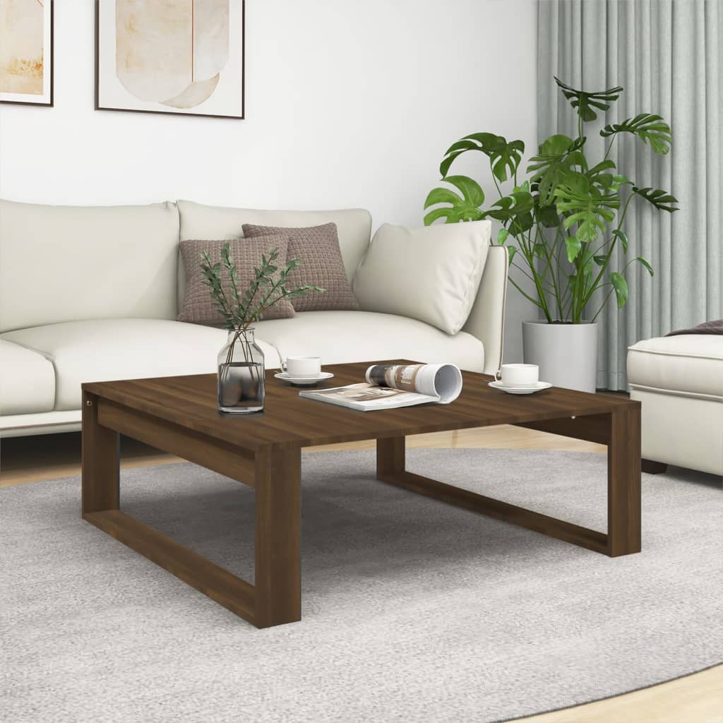 Bijzettafel 50X50X35 Cm Bewerkt Hout Kleurig