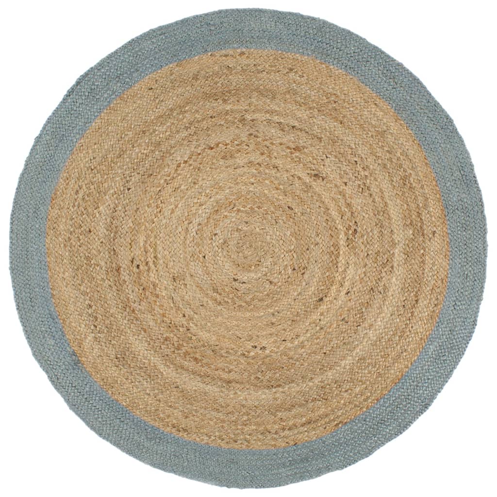 Vloerkleed Handgemaakt Met Grijze Rand Jute