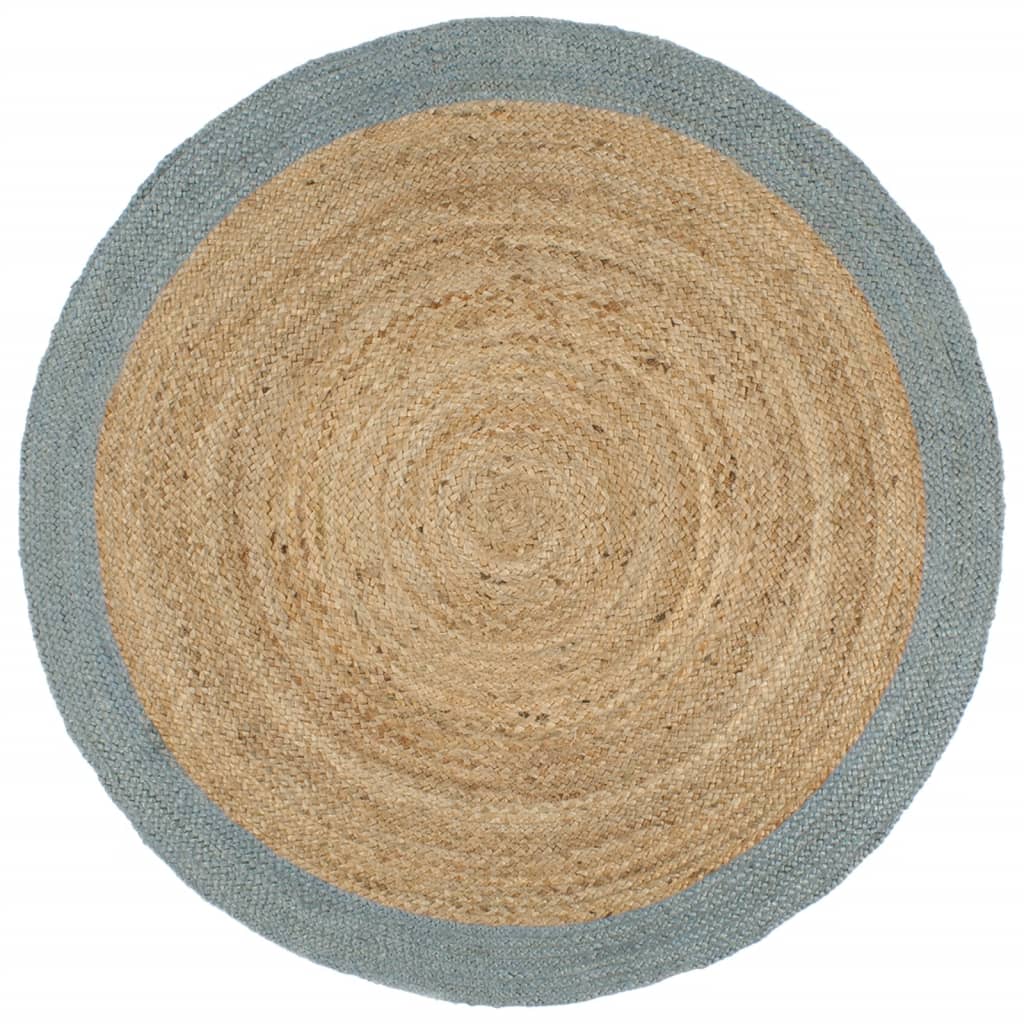 Vloerkleed Handgemaakt Met Grijze Rand Jute