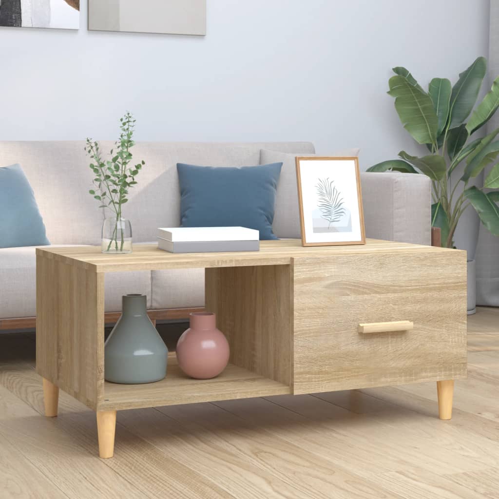 Salontafel 89,5X50X40 Cm Bewerkt Hout Kleurig