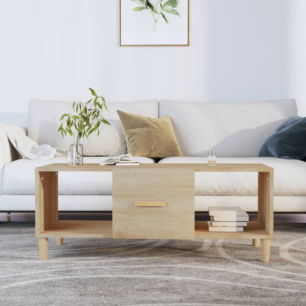Salontafel 102X50X40 Cm Bewerkt Hout Kleurig