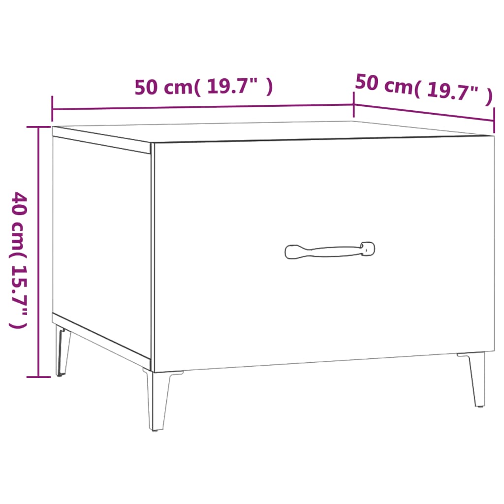 Salontafels Met Metalen Poten 50X50X40 Cm