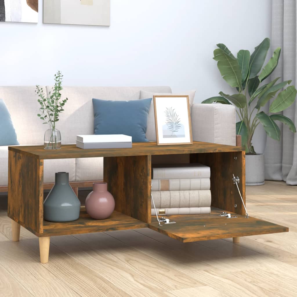 Salontafel 89,5X50X40 Cm Bewerkt Hout Kleurig