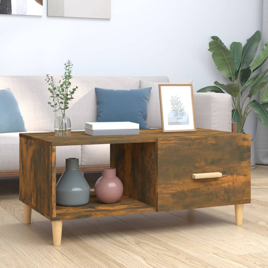 Salontafel 89,5X50X40 Cm Bewerkt Hout Kleurig