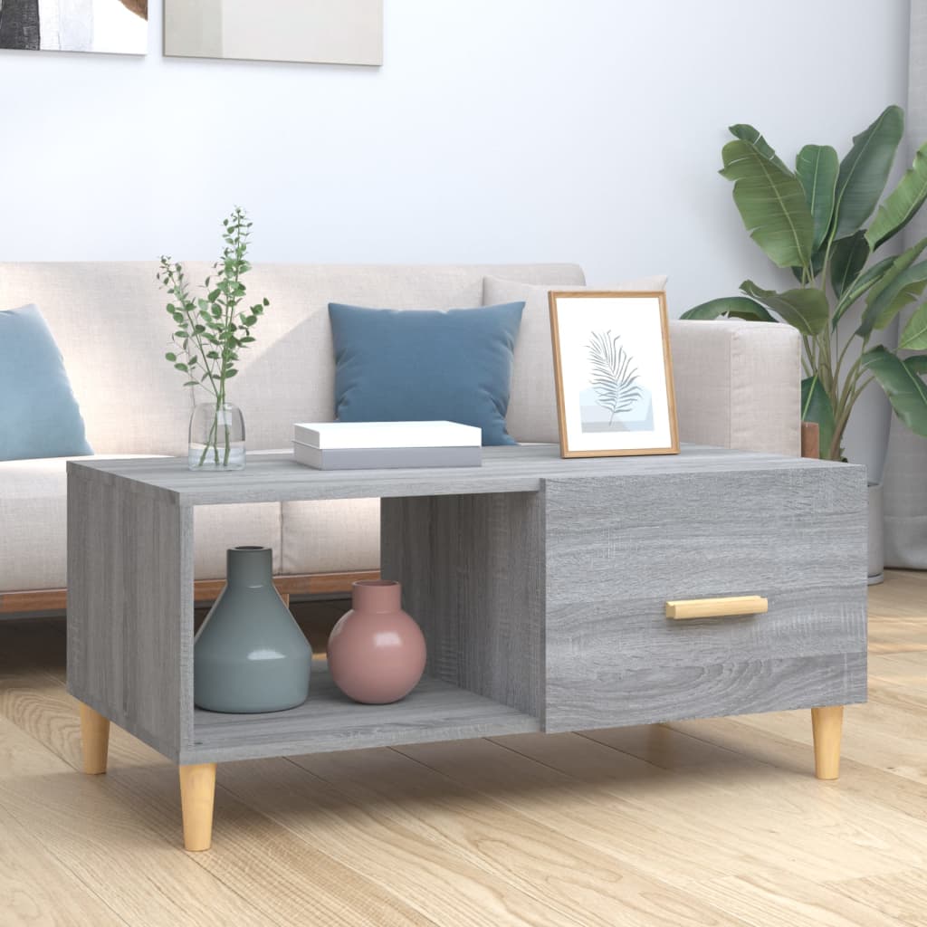 Salontafel 89,5X50X40 Cm Bewerkt Hout Kleurig