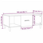 Salontafel 102X50X40 Cm Bewerkt Hout Kleurig