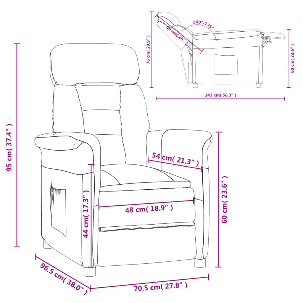 Fauteuil Verstelbaar Microvezelstof