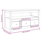 Salontafel 102X49X55 Cm Massief Grenenhout
