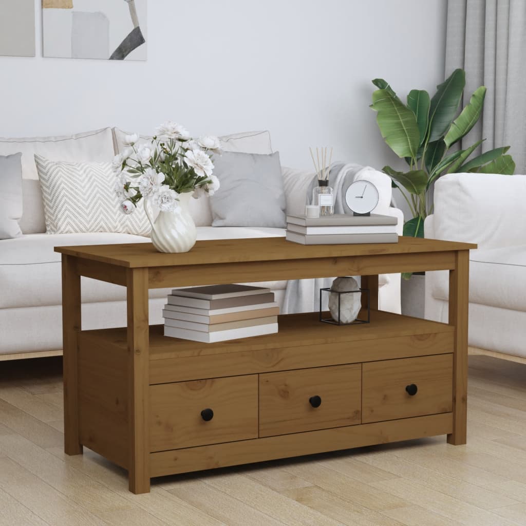 Salontafel 102X49X55 Cm Massief Grenenhout