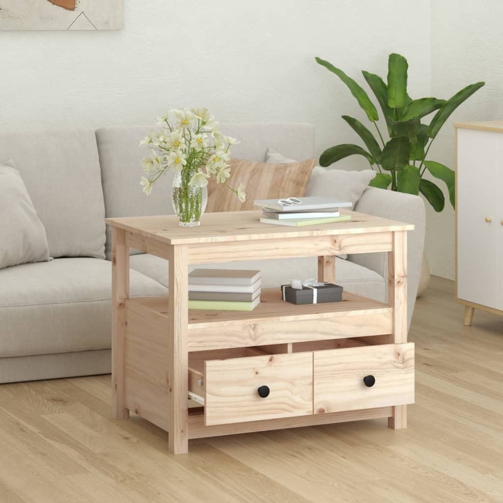 Salontafel 71X49X55 Cm Massief Grenenhout