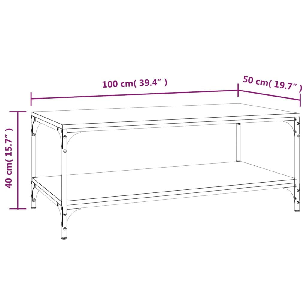 Salontafel Bewerkt Hout Eikenkleurig