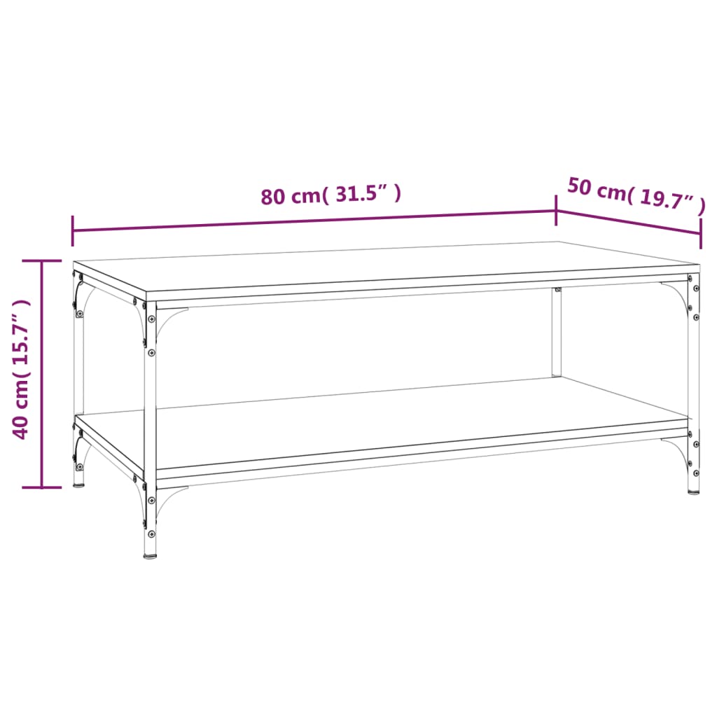 Salontafel Bewerkt Hout Kleurig