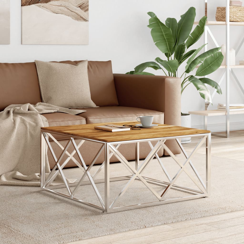 Salontafel 80X80X40 Cm Roestvrij Staal En