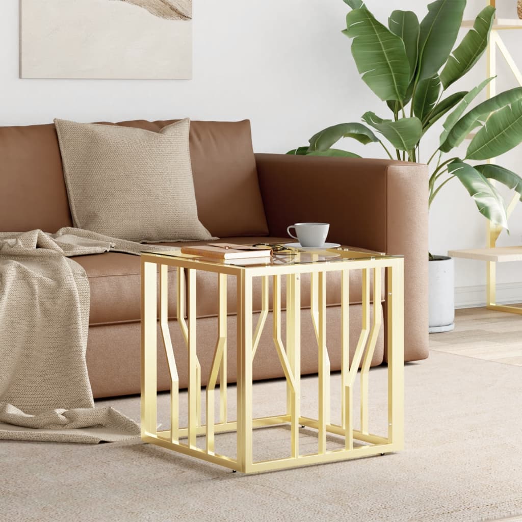 Salontafel Roestvrij Staal En Massief Gerecycled Kleur