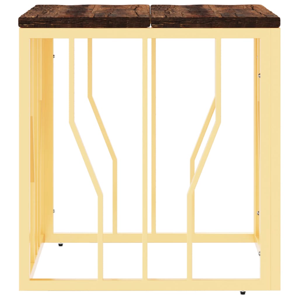 Salontafel Roestvrij Staal En Massief Gerecycled Kleur