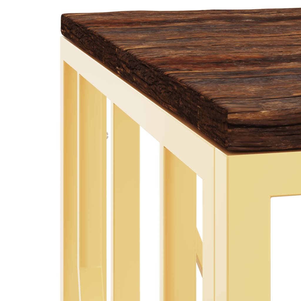Salontafel Roestvrij Staal En Massief Gerecycled Kleur