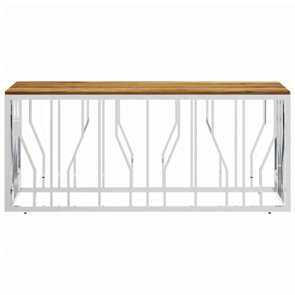 Salontafel Roestvrij Staal En Massief Acacia
