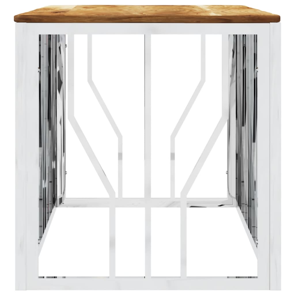 Salontafel Roestvrij Staal En Massief Acacia