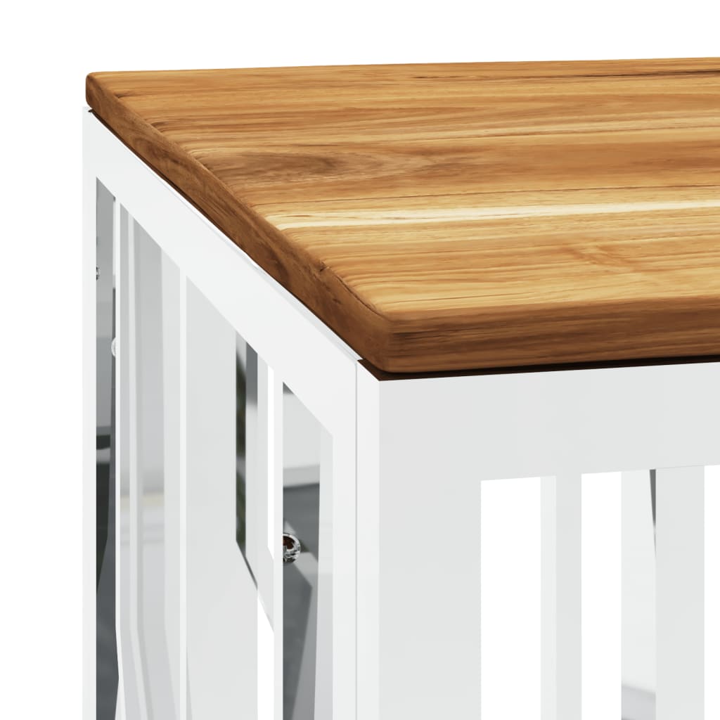 Salontafel Roestvrij Staal En Massief Acacia