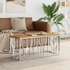 Salontafel Roestvrij Staal En Massief Acacia