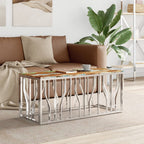 Salontafel Roestvrij Staal En Massief Acacia