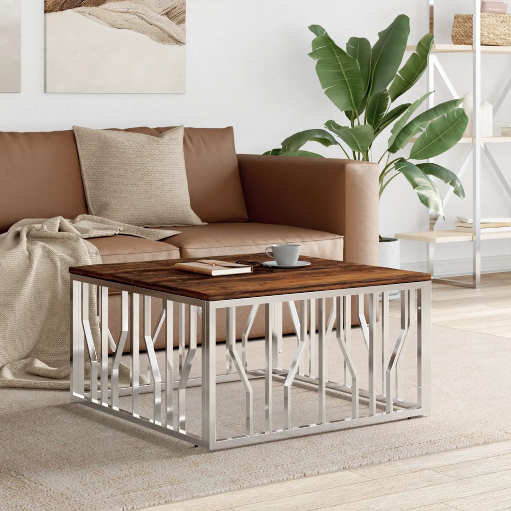 Salontafel 80X80X40 Cm Roestvrij Staal En
