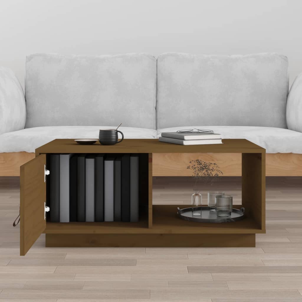 Salontafel 80X50X35,5 Cm Massief Grenenhout