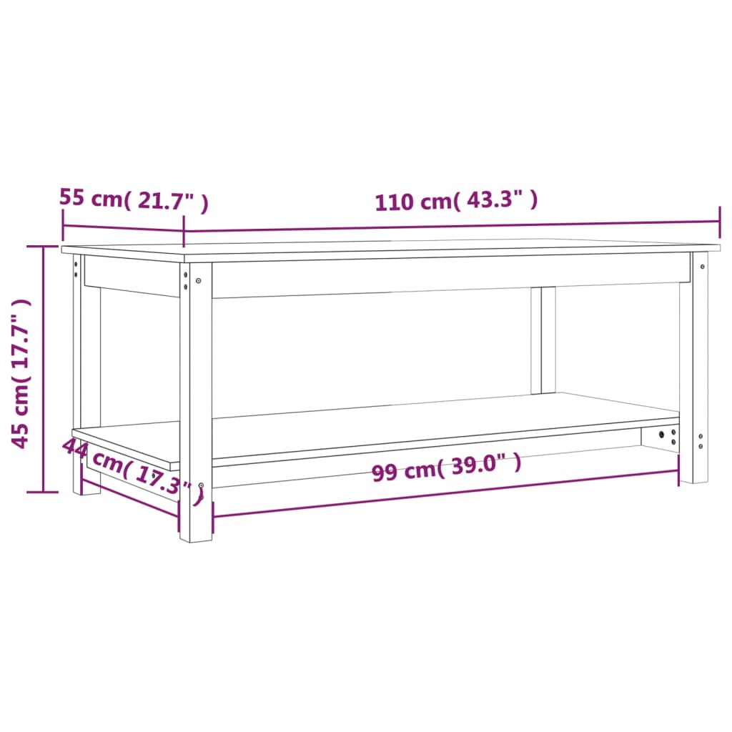 Salontafel Massief Grenenhout