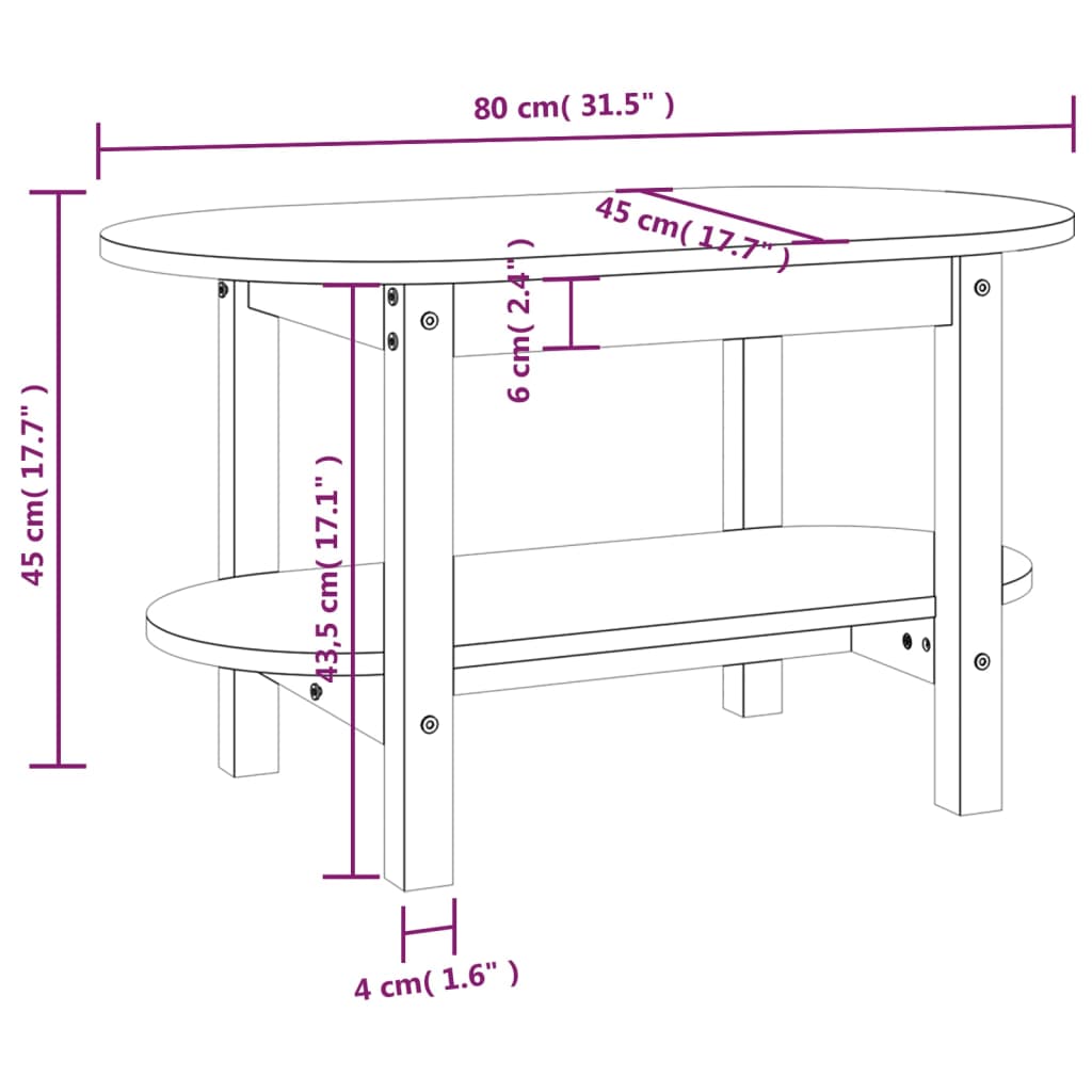Salontafel Massief Grenenhout