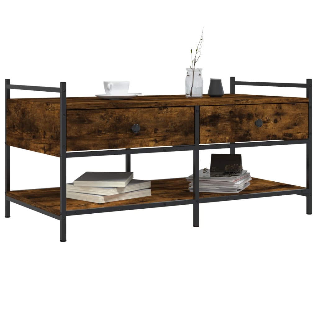 Salontafel 99X50X50 Cm Bewerkt Hout Kleurig