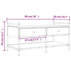 Salontafel 99X50X50 Cm Bewerkt Hout Kleurig