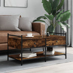 Salontafel 99X50X50 Cm Bewerkt Hout Kleurig