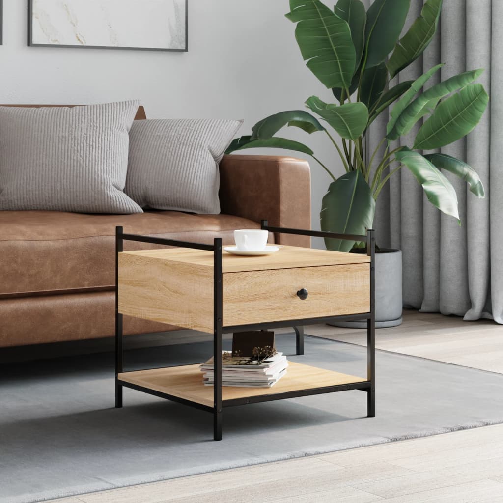 Salontafel 99X50X50 Cm Bewerkt Hout Kleurig