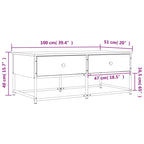 Salontafel 100X51X40 Cm Bewerkt Hout Kleurig