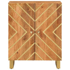 Dressoir 60X33,5X75 Cm Massief Mangohout Bruin En Zwart