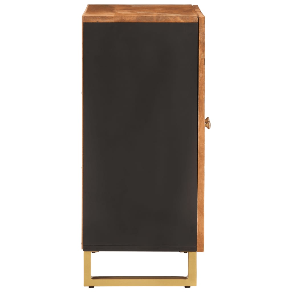Dressoir 60X33,5X75 Cm Massief Mangohout Bruin En Zwart