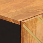 Dressoir 60X33,5X75 Cm Massief Mangohout Bruin En Zwart