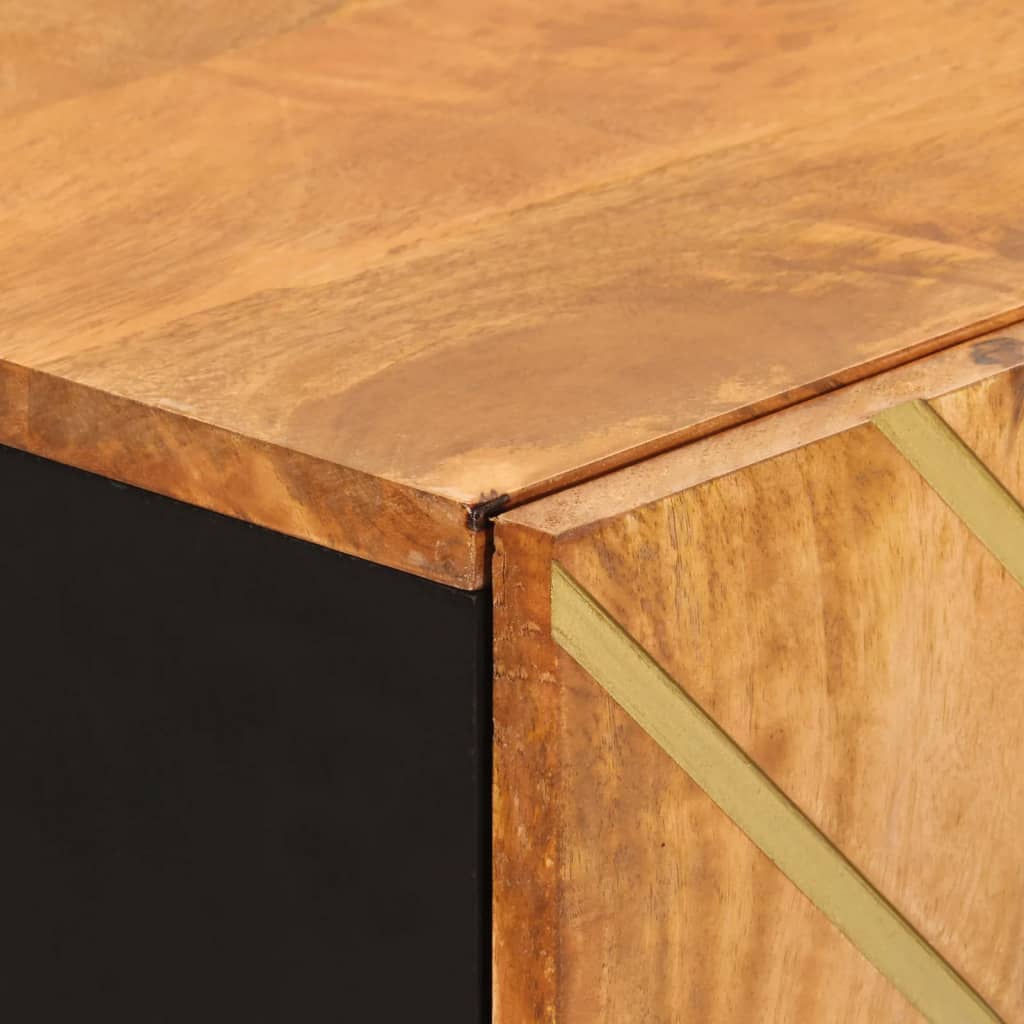 Dressoir 60X33,5X75 Cm Massief Mangohout Bruin En Zwart
