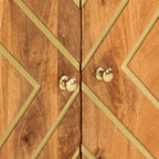 Dressoir 60X33,5X75 Cm Massief Mangohout Bruin En Zwart