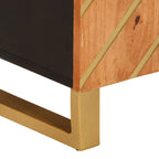 Dressoir 60X33,5X75 Cm Massief Mangohout Bruin En Zwart