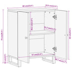 Dressoir 60X33,5X75 Cm Massief Mangohout Bruin En Zwart