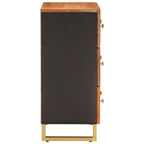 Dressoir 60X33,5X75 Cm Massief Mangohout Bruin En Zwart