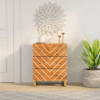 Dressoir 60X33,5X75 Cm Massief Mangohout Bruin En Zwart